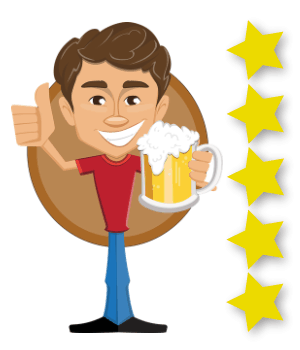 Guy holding a beer giving thumbs up